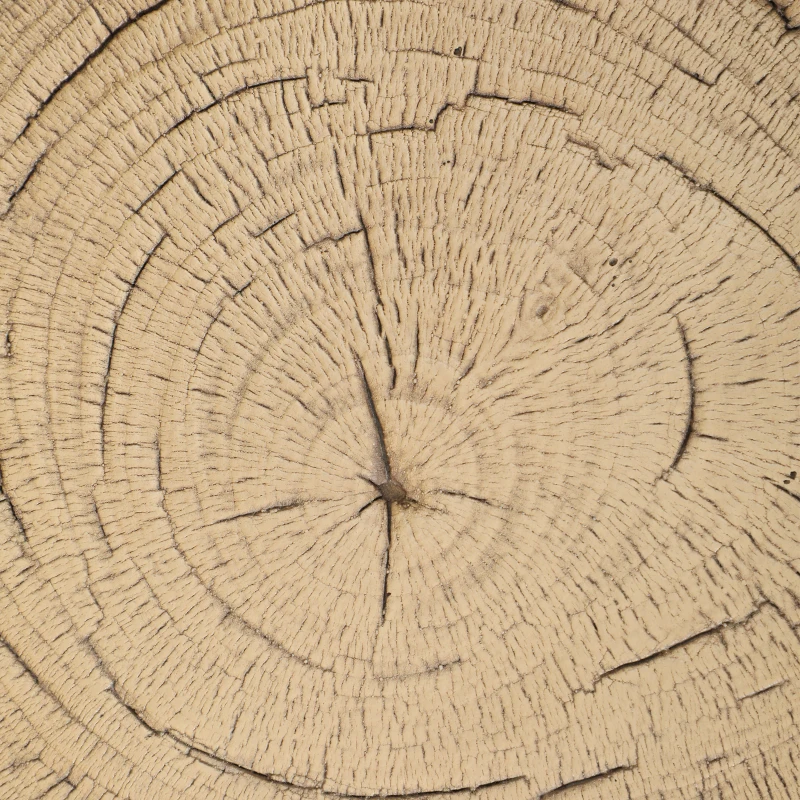 Outsunny Taburete de Jardín Decorativo Forma de Tocón de Árbol Estable Uso Multifuncional Carga 110 kg Ø38x42 cm Madera Natural