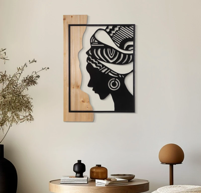 Mauro Ferretti Panou De Perete Tribal Fier Si Lemn cm 53X2X80