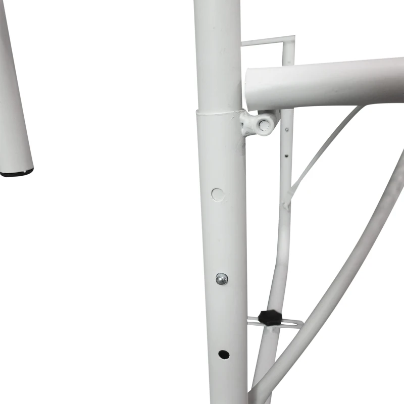 Outsunny Balkonhängetisch Gartentisch höhenverstellbar viereckig Terrasse Metall Weiß L60 x B56,5 x H45 cm