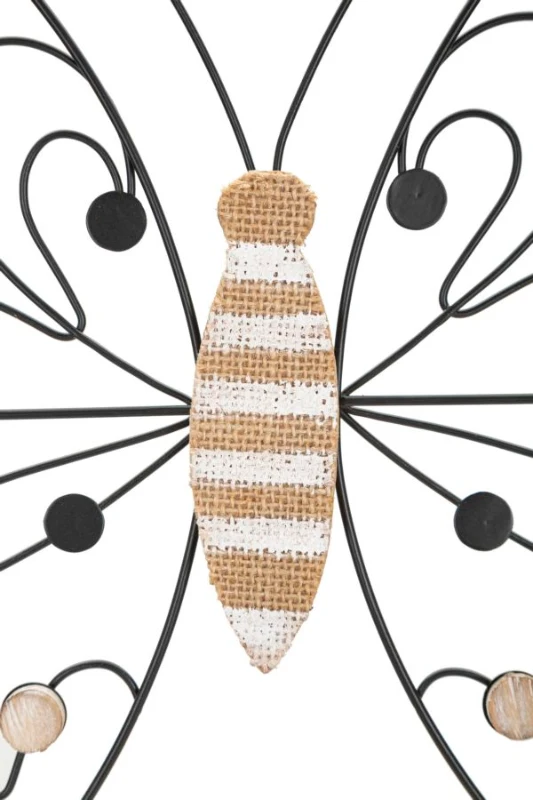 Mauro Ferretti Panou Perete Fier/Lemn Fluture cm 39,5X1,5X33,5 Min 2