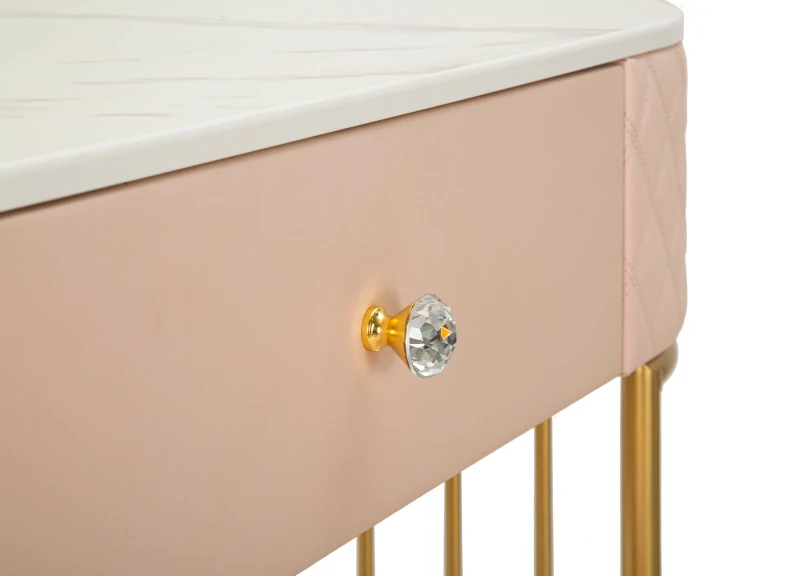 Mauro Ferretti Masa De Camera Roz  Cu Taburet cm 120X40X75 (Dimensiune Taburet Ø36X39)