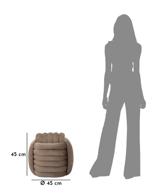 Mauro Ferretti Taburet Gri cm 45X45X45