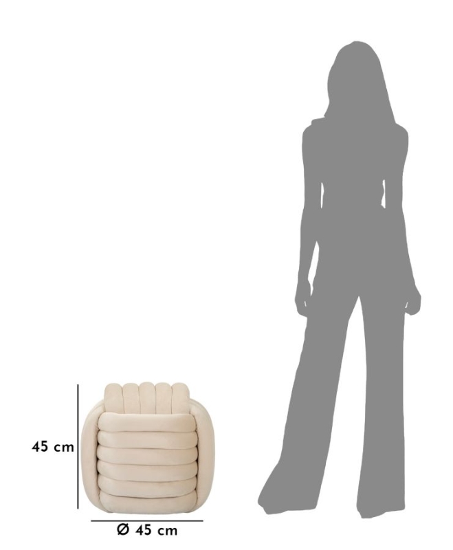 Mauro Ferretti Taburet Crem cm 45X45X45