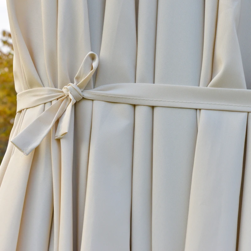 Outsunny Sonnenschirm Oval Cremeweiß 440 x 256 cm