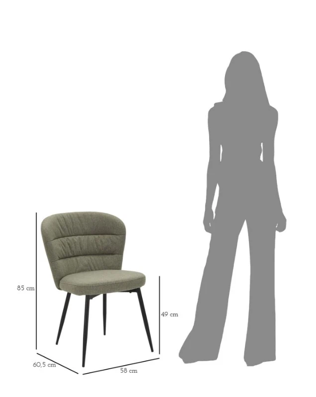 Mauro Ferretti Scaun Losanna Verde Set 2 Bucati cm 58X60.5X85