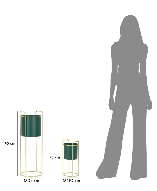 Mauro Ferretti Suport Vaza Set 2 Bucati cm Ø 24X70-19,5X45
