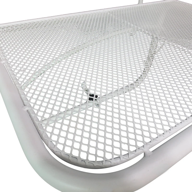 Outsunny Balkonhängetisch Gartentisch höhenverstellbar viereckig Terrasse Metall Weiß L60 x B56,5 x H45 cm