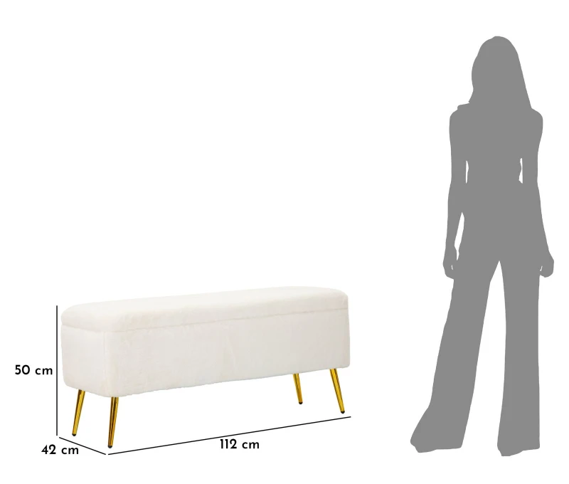 Mauro Ferretti Bancă Cu Contenitor Soffy  cm 112X42X50