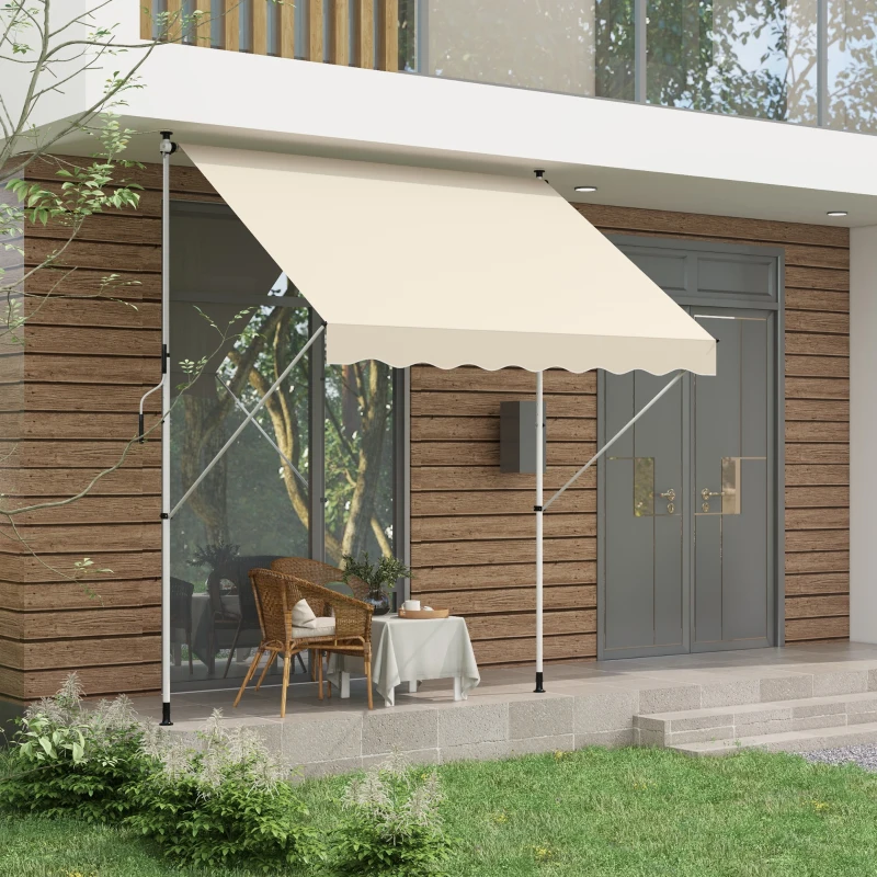 Outsunny 3x1.5m  Adjustable Outdoor Aluminium Frame Awning Beige