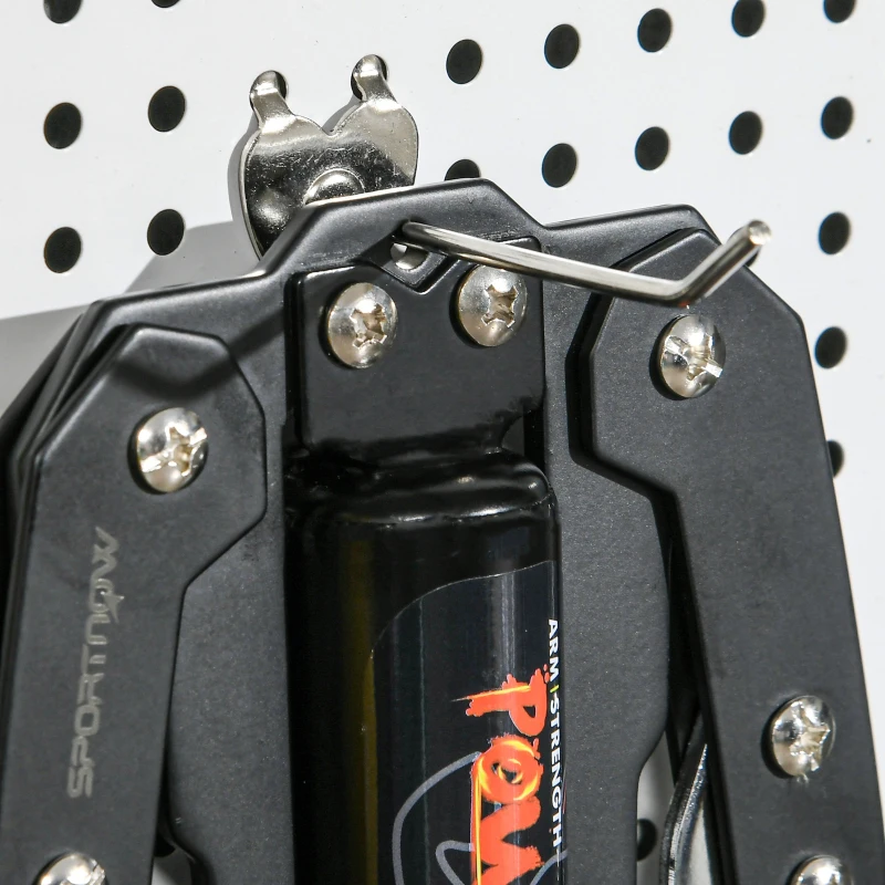 SPORTNOW Extensor de Pecho Ajustable de 10-200 kg con 20 Niveles de Resistencia y Agarre Antideslizante 43x16x5 cm Negro y Rojo