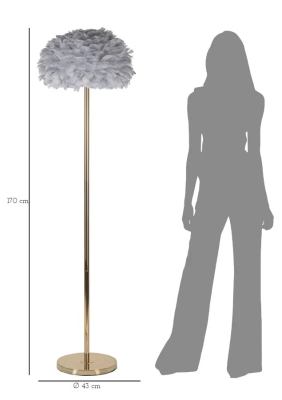 Mauro Ferretti Lampa De Podea Gri Si Aurii cm Ø 43X170