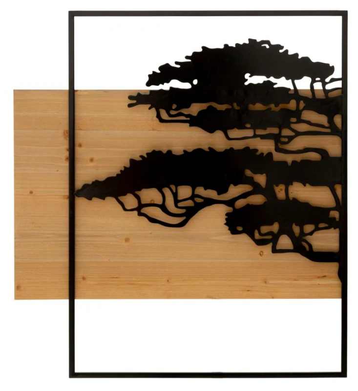 Mauro Ferretti  Set 3 Bucati Panouri De Perete Fier Si Lemn cm 204X2X80 (72X2X80-60X2X80)