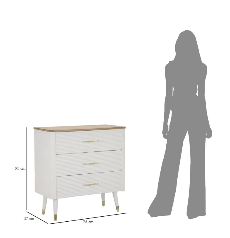 Mauro Ferretti Comoda Din Lemn Alb cm 78X37X80