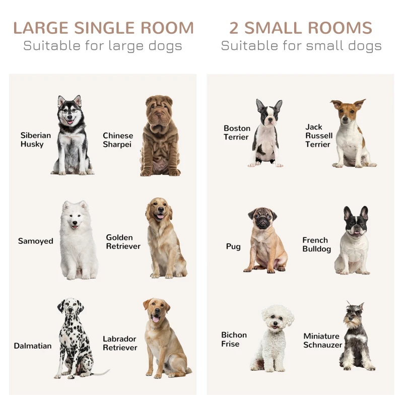 PawHut Klatka dla Psów z 2 Drzwiami, Box dla Psów, Transportbox dla Psów, rustykalny design, zamykany na klucz, Brązowy