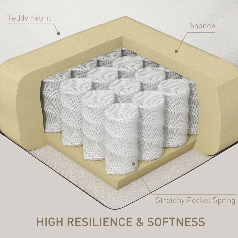 HOMCOM Fotel Sacco, regulowana, nośność do 150 kg, 84x104x87cm, Kremowy