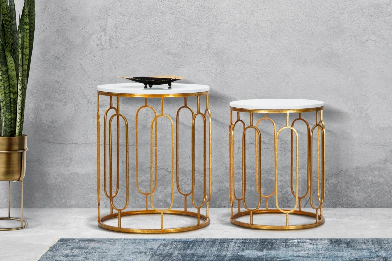 Mauro Ferretti Set 2 Mese De Sufragerie cm Ø 46X55-39X48