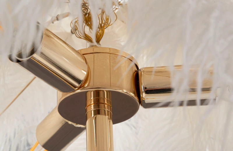 Mauro Ferretti  Lampa De Podea Alb  Si Aurii cm Ø 55X160