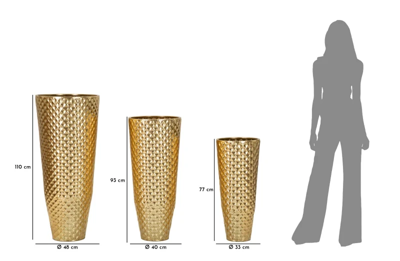 Mauro Ferretti Suport Vaze Glasy, Set 3 Bucăți, Dimensiuni: cm Ø 48X110-40X93-33X77