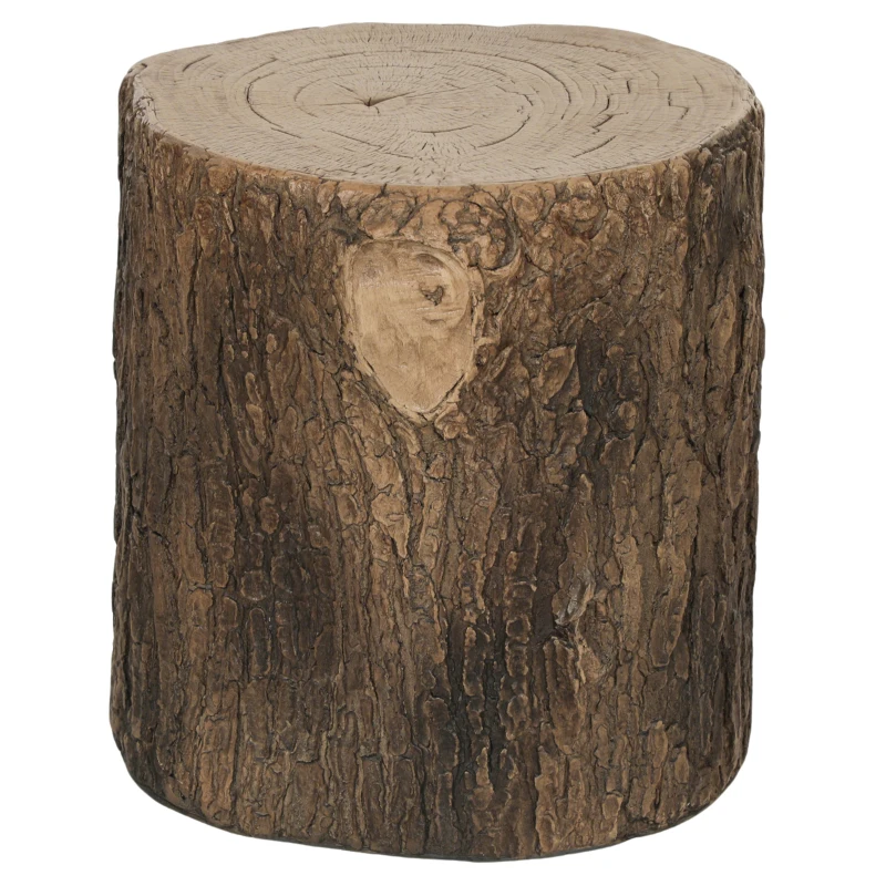 Outsunny Banco de Jardim Decorativo em Forma de Cepo de Árvore Uso Multifuncional Estável e Resistente Banco para Exterior Ø38x42 cm Madeira