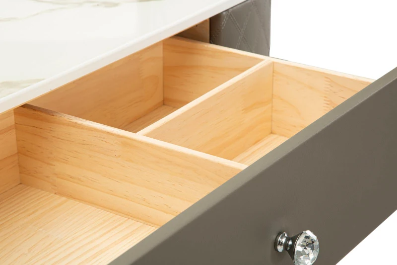 Mauro Ferretti Masă De Camera Gri Cu Taburet cm 120X40X75 (Dimensiune Taburet Ø36X39)