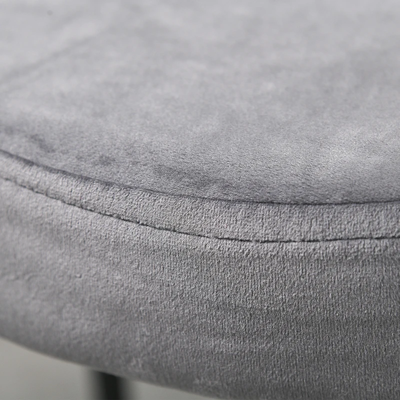 HOMCOM Zestaw 4 stołków do jadalni hokery do stawiania jeden na drugim stołki barowe nowoczesne poliester stal kolor szary