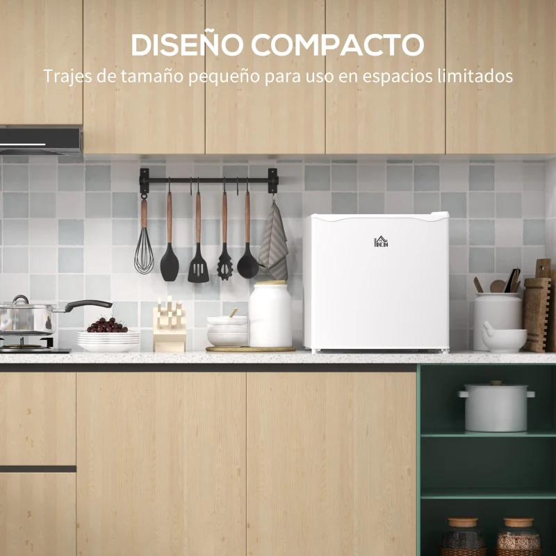 HOMCOM Mini Congelador de 35L con Temperatura Ajustable Puerta Reversible y Bajo Consumo Energético para Cocina Camping Blanco
