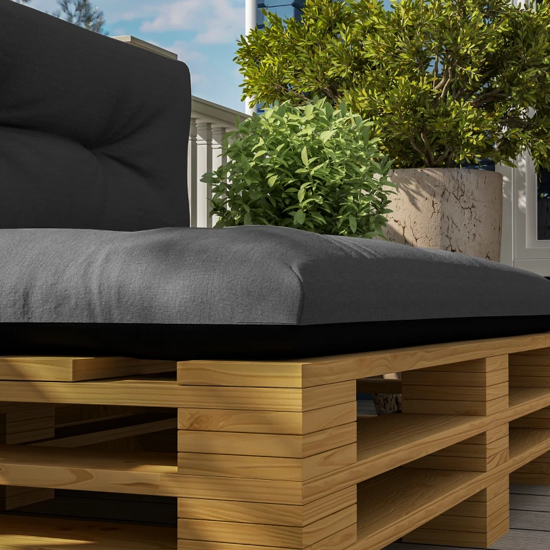 Outsunny Cojines para Palets 2-Piezas Set Acolchados de 120cm de Largo Impermeable Anti-UV para Interior y Exterior Gris Oscuro