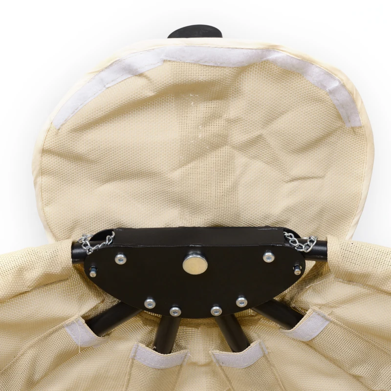 Outsunny Silla Colgante Huevo con Soporte con Cesta Plegable Cojín para Interior o Exterior Carga 120 kg Caqui