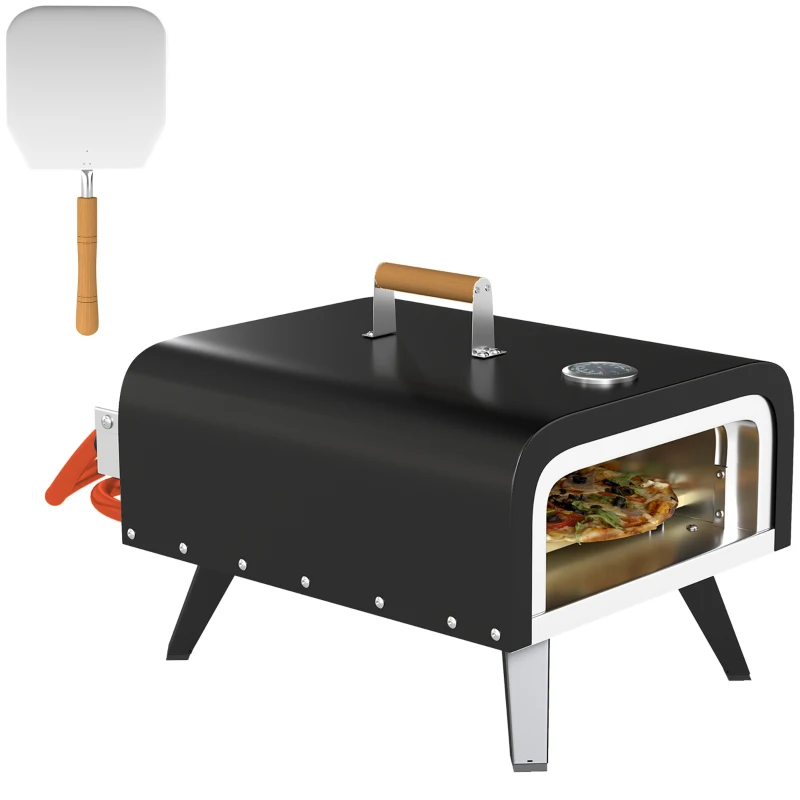 Outsunny Gas Powered 12" Pizza Oven - Black