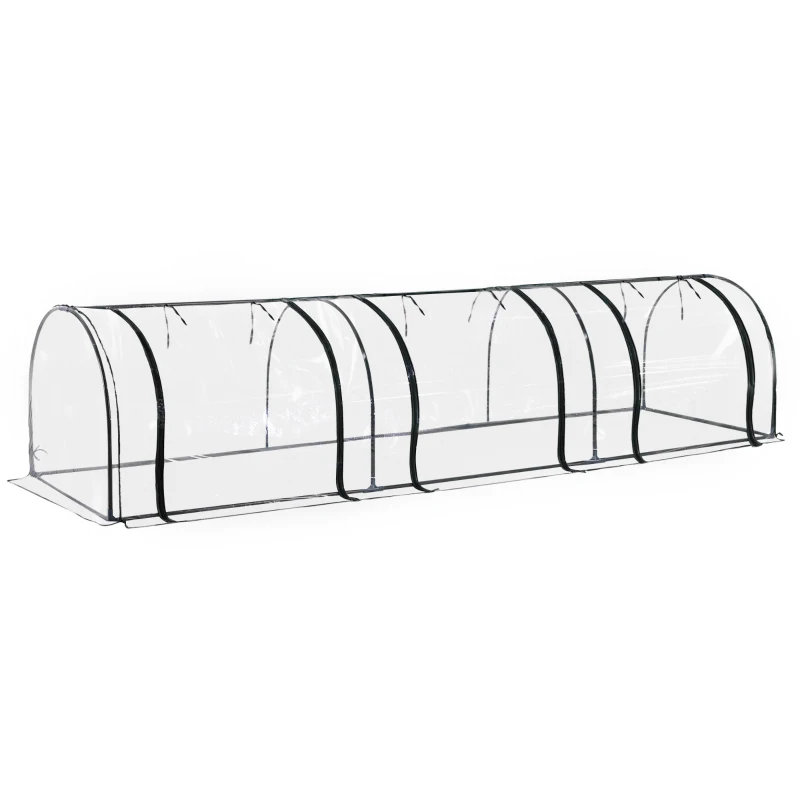 Outsunny Estufa para Jardim Estufa Pequena para Cultivo de Plantas com 3 Janelas 350x100x80 cm Transparente e Verde