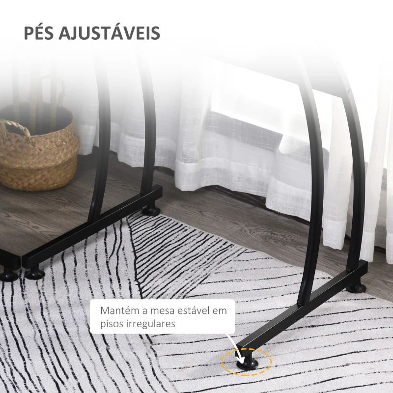 HOMCOM Secretária em Forma de L com Grande Espaço de Arrumação para Estúdio Escritório Estilo Moderno 112,5x152x74 cm Preto