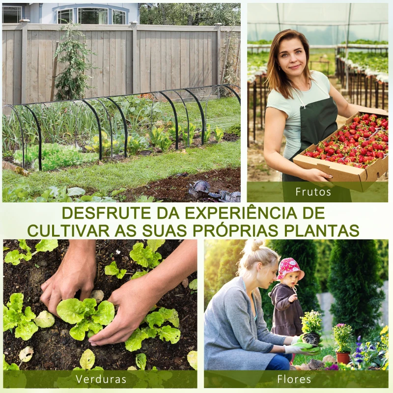 Outsunny Estufa para Jardim Estufa Pequena para Cultivo de Plantas com 3 Janelas 350x100x80 cm Transparente e Verde