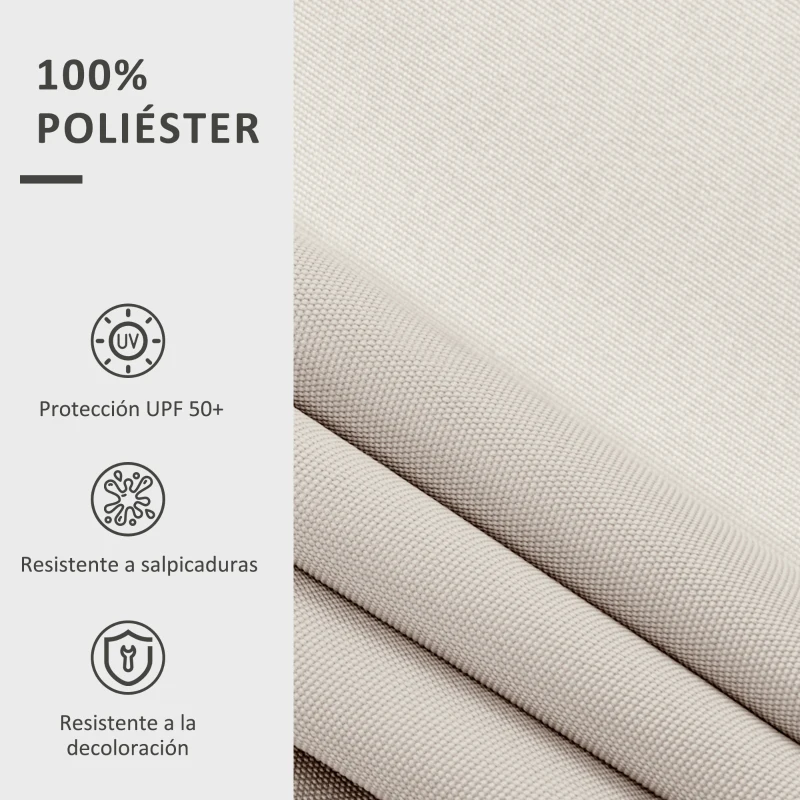 Outsunny Techo de Repuesto para Toldo 2,8x2,5 m con Protección UV 50+ Impermeable para Patio Terraza Jardín Crema