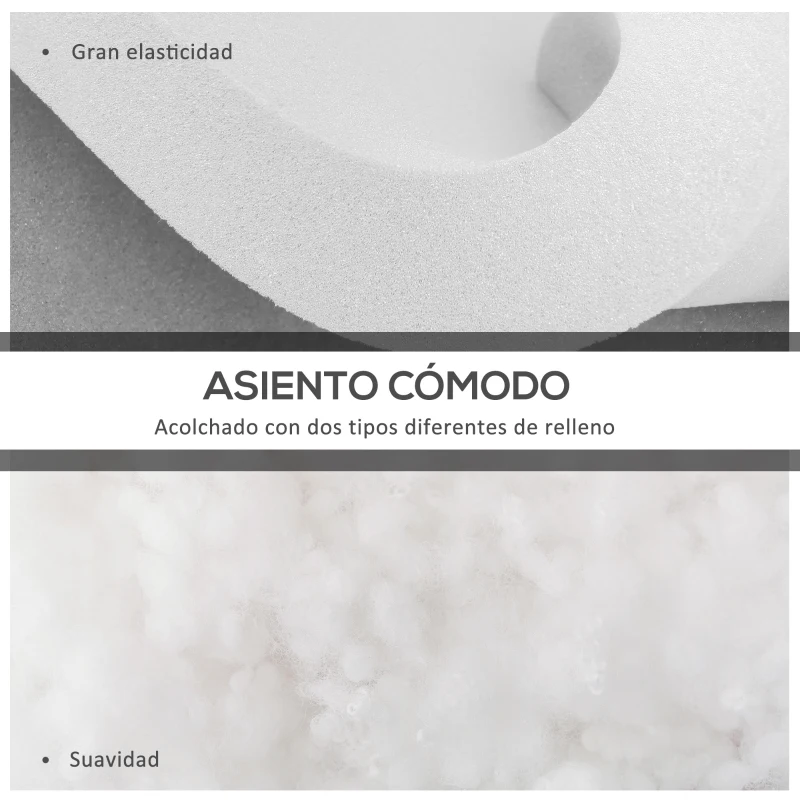 Outsunny Conjunto de Cojines para Sillas de Comedor y Jardín Impermeable con 2 Amarres de Fijación 42x42x5 cm Gris Oscuro
