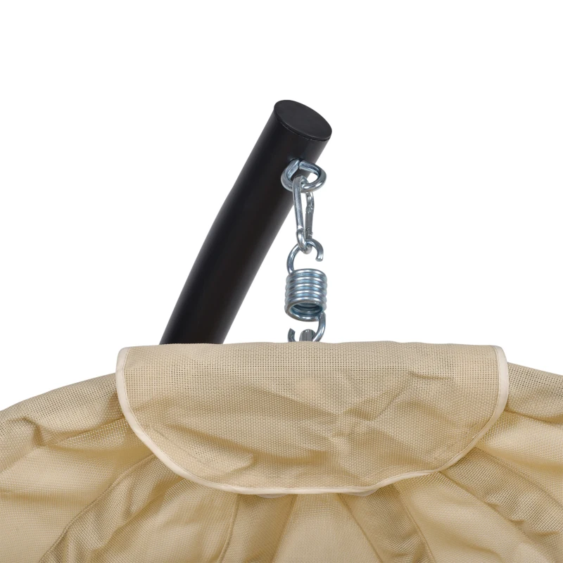 Outsunny Silla Colgante Huevo con Soporte con Cesta Plegable Cojín para Interior o Exterior Carga 120 kg Caqui