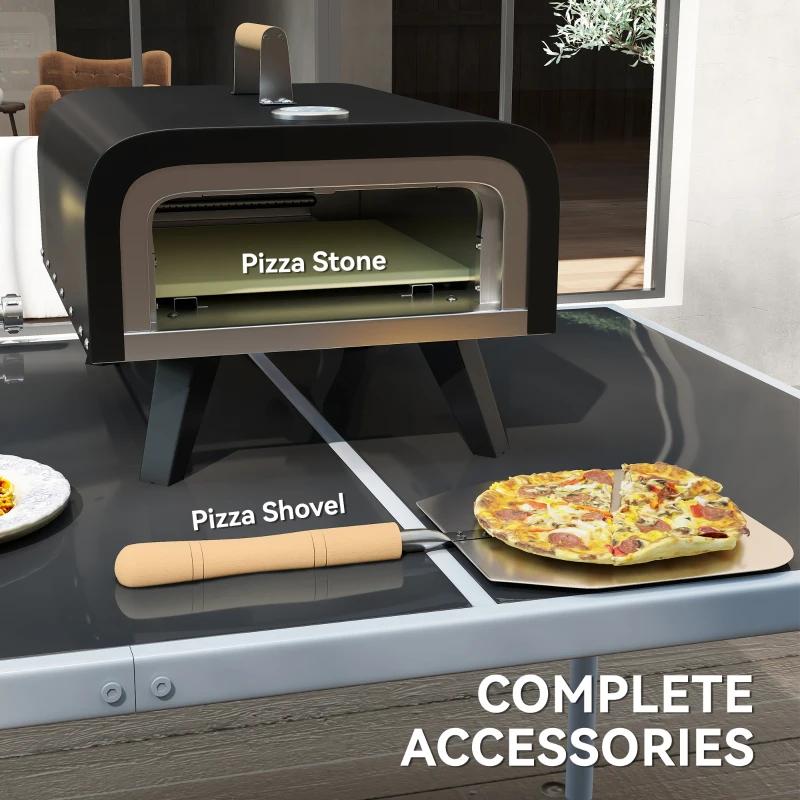 Outsunny Gas Powered 12" Pizza Oven - Black