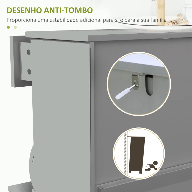 HOMCOM Sapateira Móvel Sapateira Estreita com 2 Portas e 1 Gaveta para 8 Pares de Sapatos 60x23,5x98,5 cm Cinzento