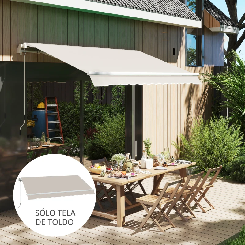 Outsunny Techo de Repuesto para Toldo 2,8x2,5 m con Protección UV 50+ Impermeable para Patio Terraza Jardín Crema