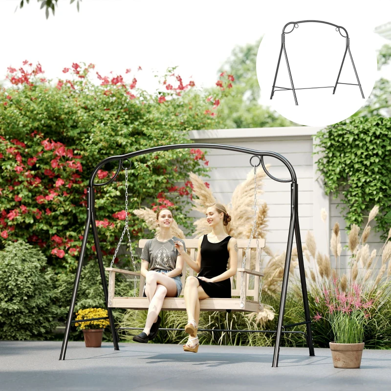 Outsunny Suporte para Baloiço de Metal Estrutura de Baloiço Resistente com Pés em Forma de A Carga 220 kg  172x126x170 cm Bronze