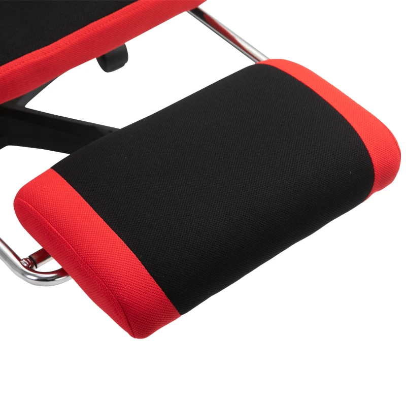 Vinsetto Cadeira de escritório ergonômica  ajustável em altura giratória de 360 ° Reclinável até 135 graus comapoio de braços Apoio para os pés retrátil 58x72x108-118 cm Vermelho