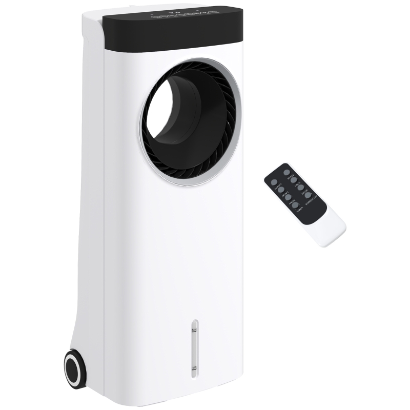 HOMCOM Climatizador Evaporativo 3 en 1 con Ventilador Enfriador y Humidificador 6 Velocidades 3 Modos y Depósito de 6,5 L