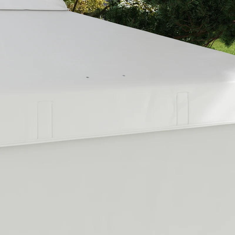 Outsunny Carpa Plegable de Jardín de 2,5x2,5 m con Altura Ajustable Anti-UV con 1 Pared Lateral y Bolsas de Arena Blanco