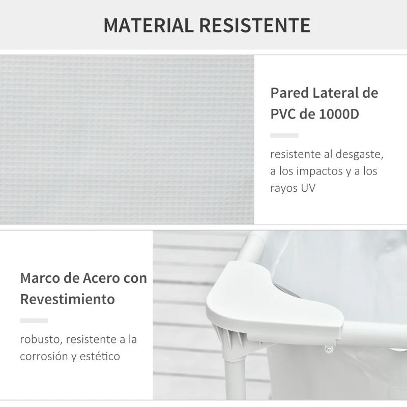 Outsunny Piscina Desmontable Tubular 292x190x75 cm con Depuradora de Cartucho 1200L/H Piscina Rectangular de Exterior para Adultos y Niños 3600L Gris