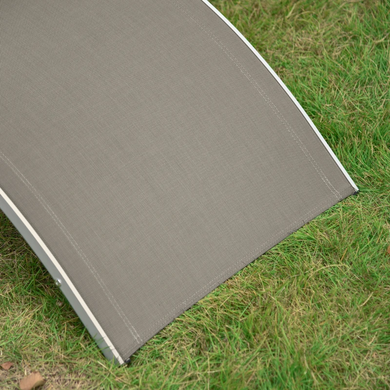 Outsunny 2er Set Sonnenliege Gartenliegen Stoffliege Relaxliege ergonomisch Aluminium Texteline Hellgrau 165 x 61 x 63 cm