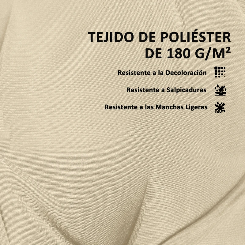 Outsunny Conjunto de 2 Cojines para Palets Acolchados de 120cm de Largo Impermeable Anti-UV para Interior y Exterior Beige