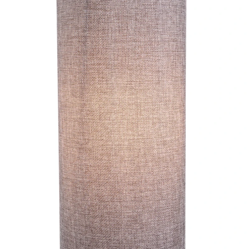 HOMCOM Floor Lamp for Living Room, 47" Modern Standing Lamp with Linen Shade, Wooden Base, Grey