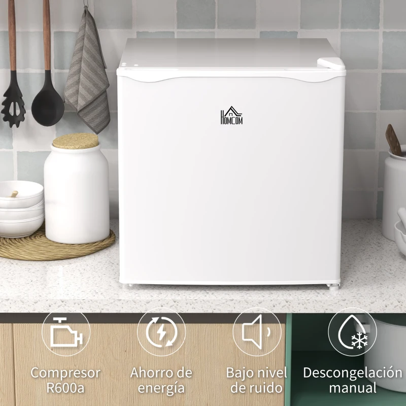 HOMCOM Mini Congelador de 35L con Temperatura Ajustable Puerta Reversible y Bajo Consumo Energético para Cocina Camping Blanco