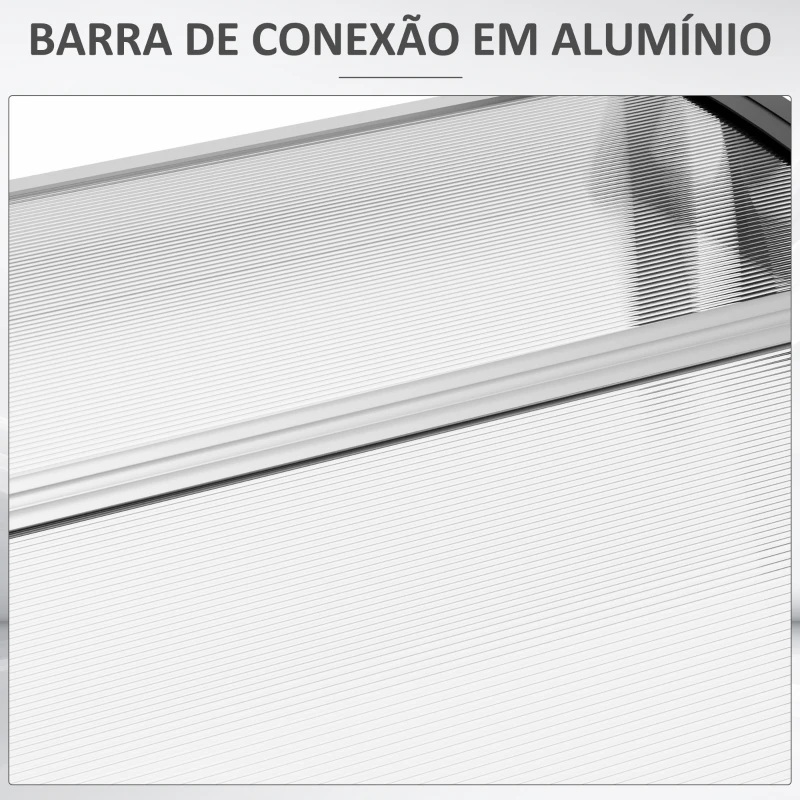 Outsunny Marquise de Proteção para Portas e Janelas 122x89x24 cm Transparente e Preto