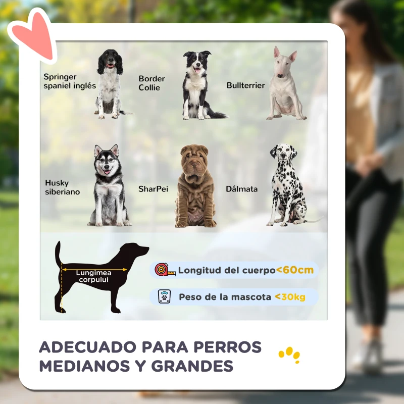 PawHut Cochecito Plegable para Perros Carrito de Mascotas con Ventanas de Malla Correas de Seguridad 112x65x100 cm Gris y Negro