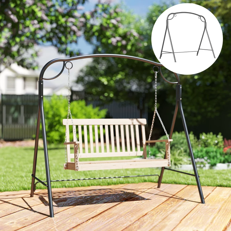 Outsunny Suporte para Baloiço de Metal Estrutura de Baloiço Resistente com Pés em Forma de A Carga 220 kg  172x126x170 cm Bronze